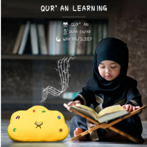 Quran Pillow Speaker Children Educational Prayer Light & Sound Cloud Islam Quran Talking Islamic Doll Toy Eid Gift