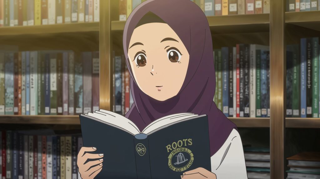 Student studying Quran with a Tajweed book for proper