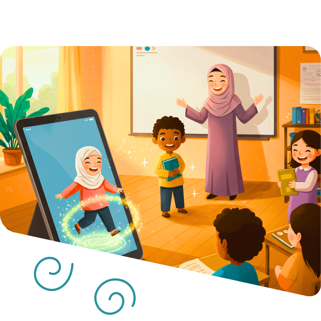 Joyful online class that makes kids feels stepping out of their devices to the real classroom