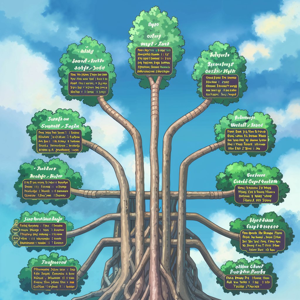 Top 10 Arabic Quran root words from the Quran with word branches visually explained.