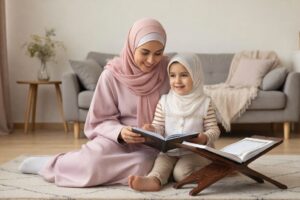 Quran routine for kids illustration