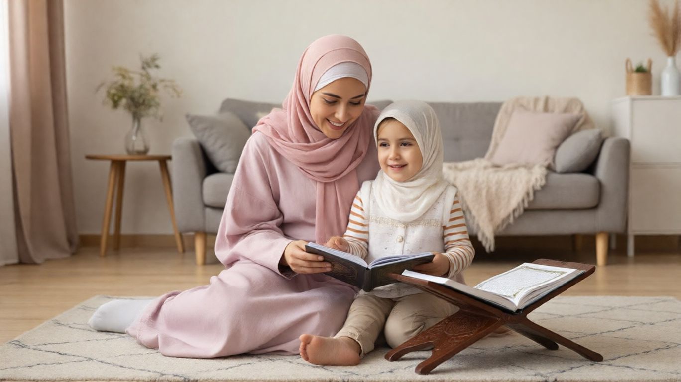 Quran routine for kids illustration